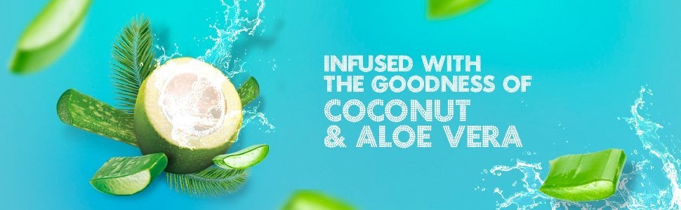 Infused with goodness of coconut & aloe vera