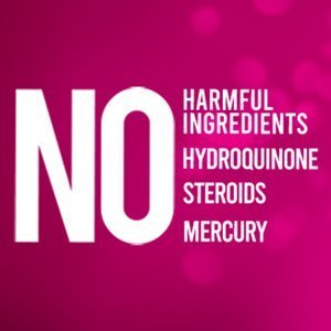 No harmful ingredients, Hydroquinone, Steroids, Mercury